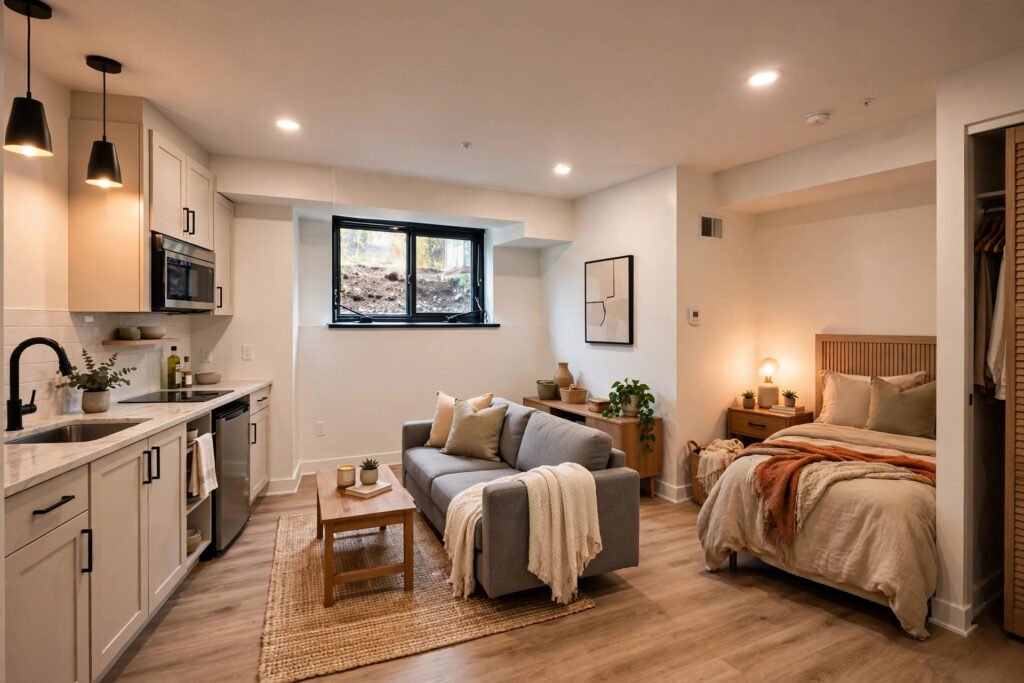 Legal basement suite interior in Abbotsford ready for rental
