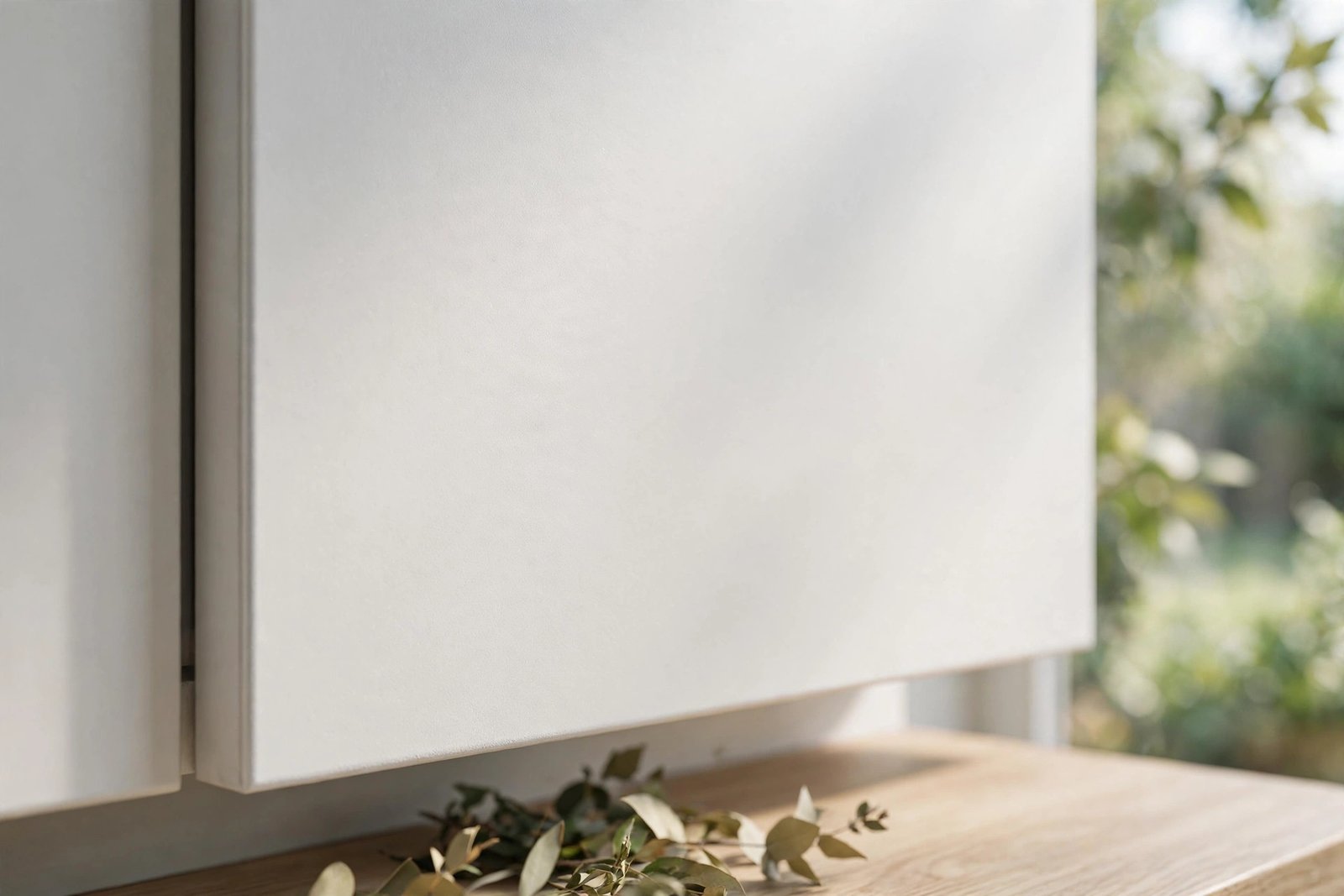 close-up of a smooth sprayed cabinet door finish
