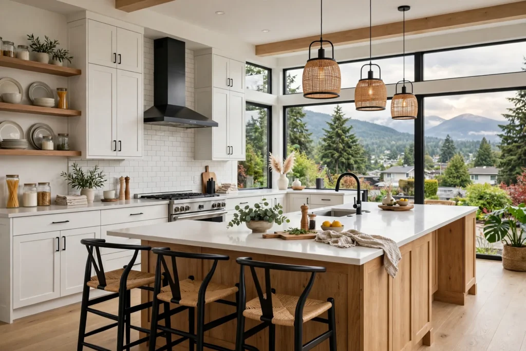 kitchen renovation cost Port Coquitlam — modern renovated kitchen with island in a Port Coquitlam BC home