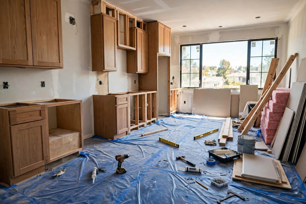 Kitchen mid-renovation in Abbotsford home