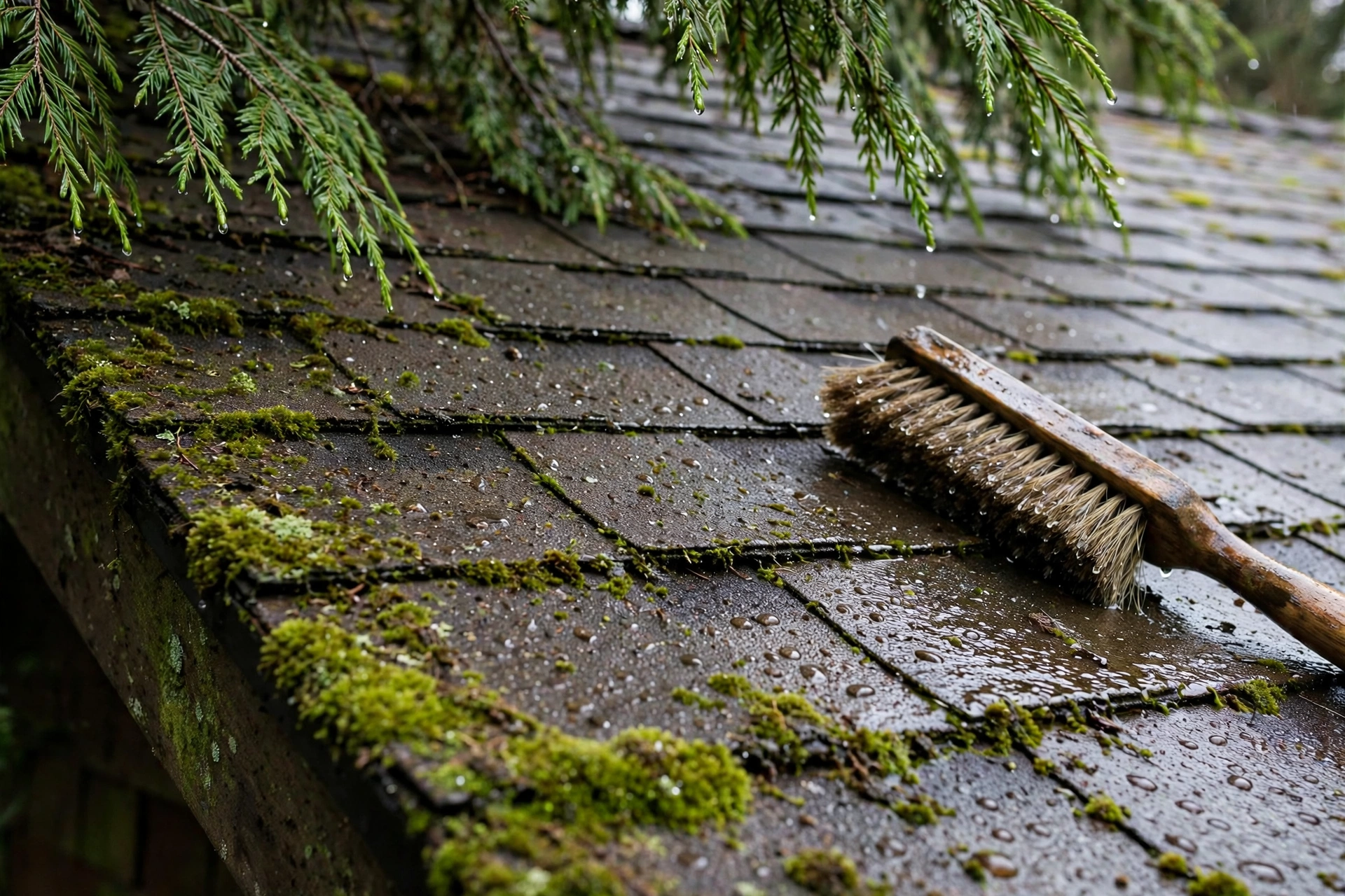 Standing seam metal roof and asphalt shingle roof on neighbouring BC homes