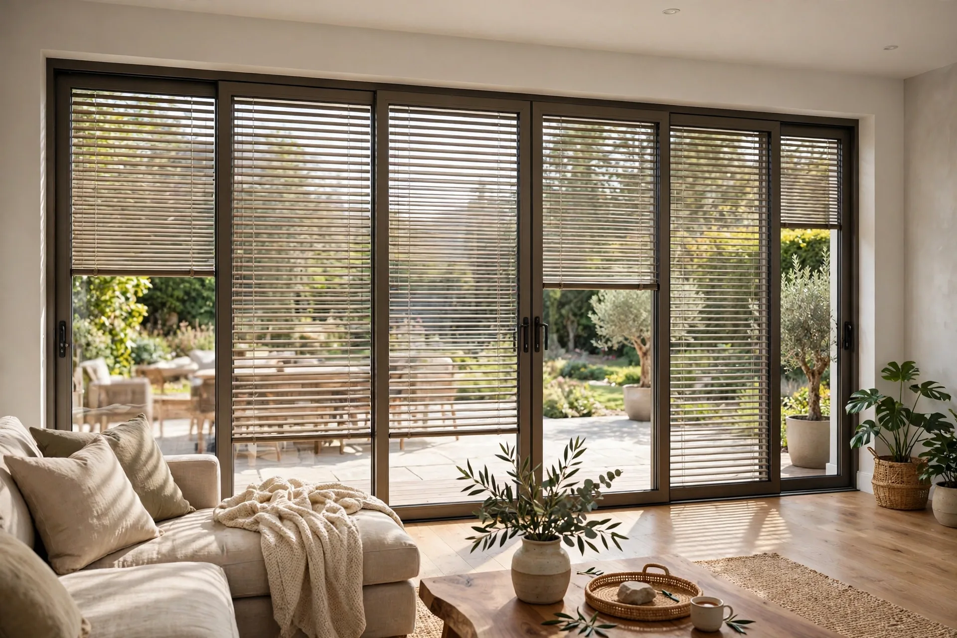 three-panel sliding patio door installation in a BC living room with new flashing and trim during replacement