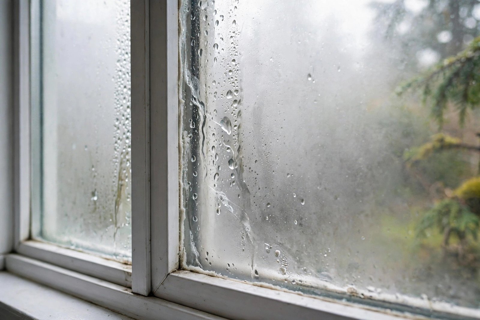 condensation between panes of a failed sealed window unit in a BC home
